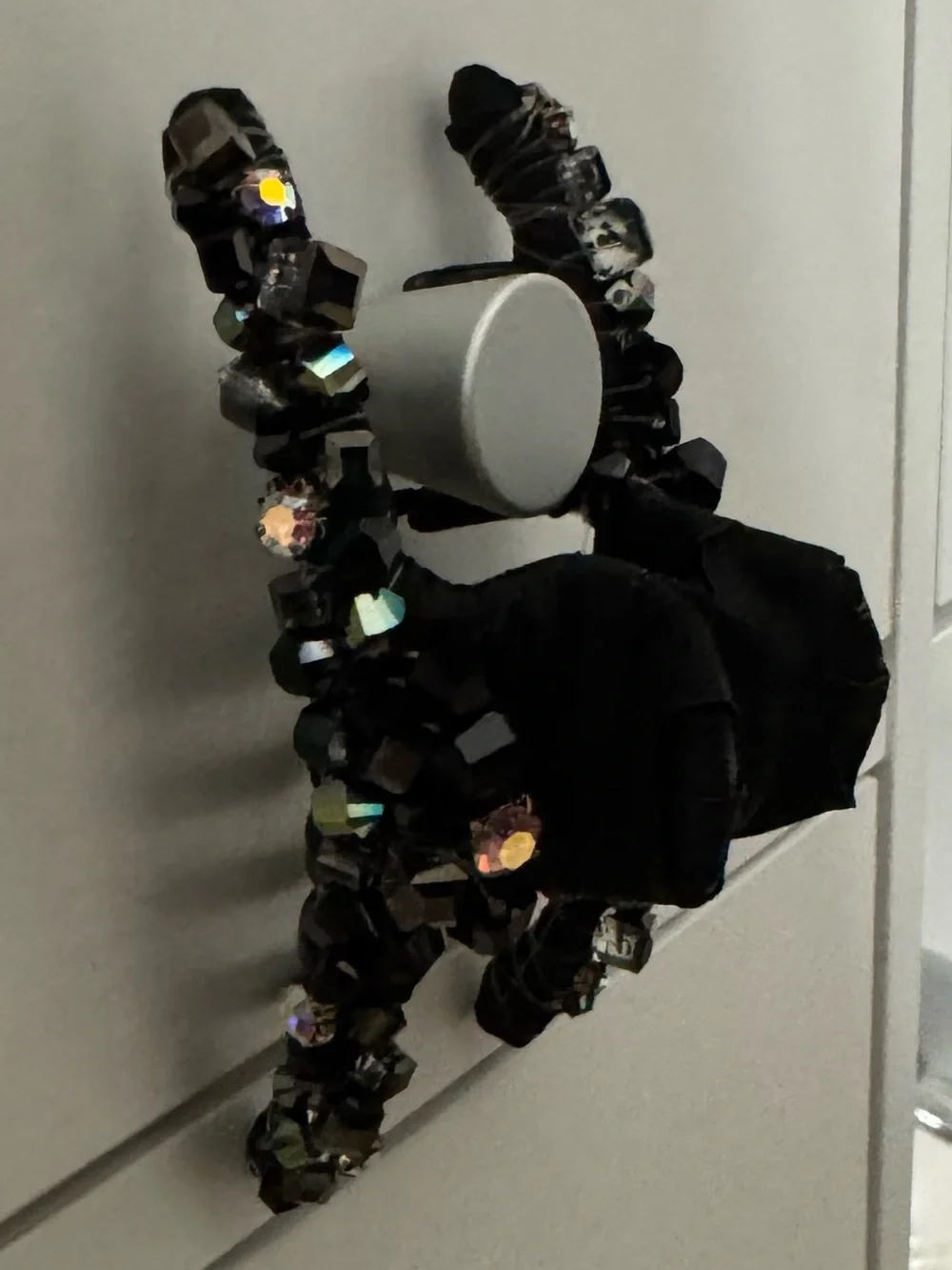Crystal-Embellished Black Banana Clip Hair Barrette